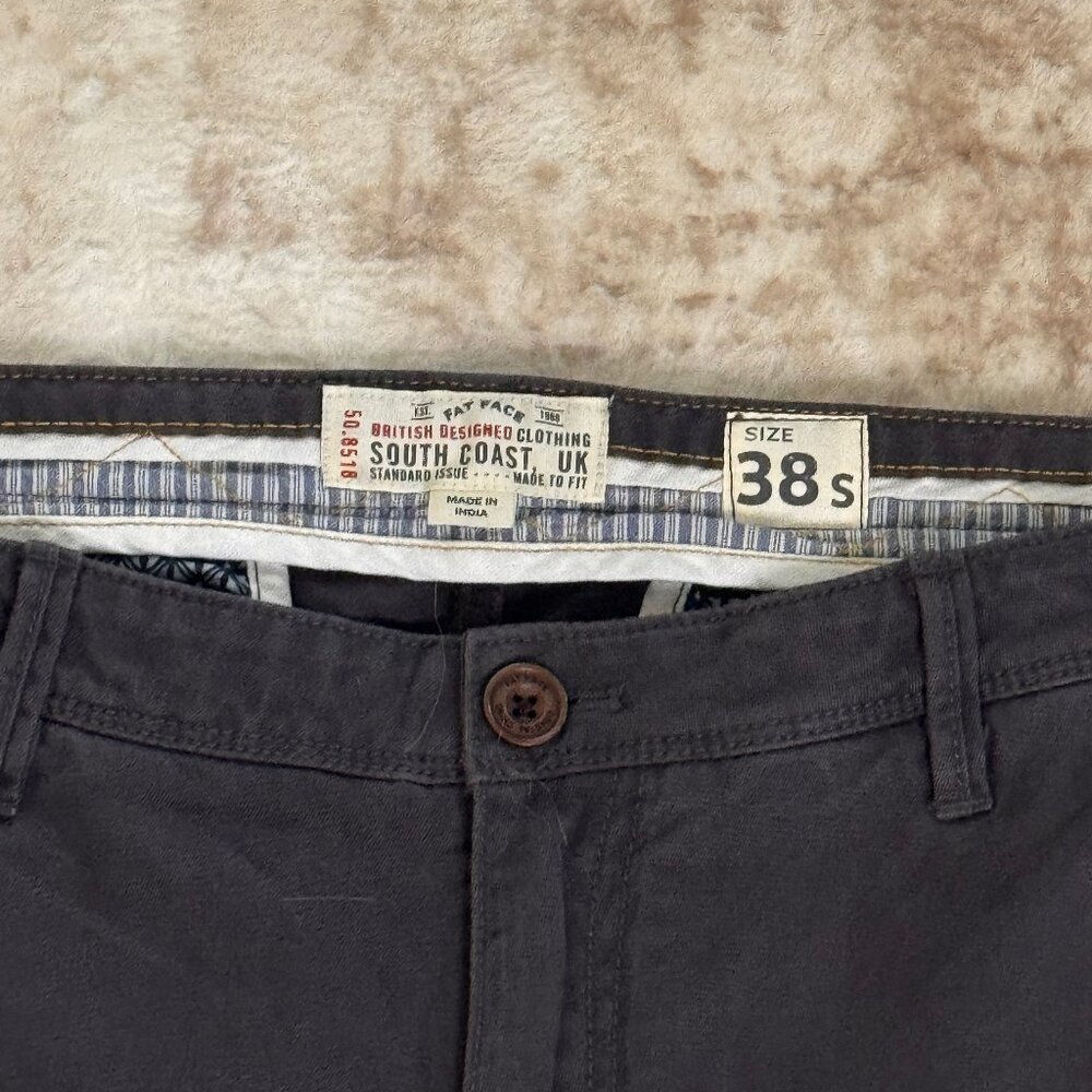 Fat Face Brand Slim Fit Cotton Stretch Chinos in Dark Grey, 38 - Picture 4 of 6